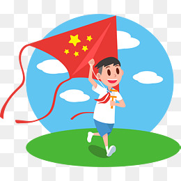 开学季向国旗敬礼的少先队员插画