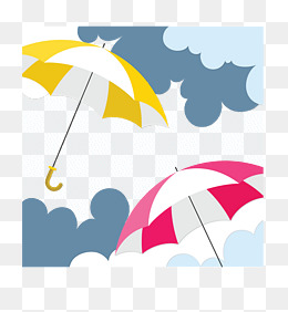 卡通下雨雨季雨伞