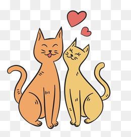 手绘q版彩虹尾巴猫咪