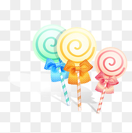 彩色卡通棒棒糖矢量图