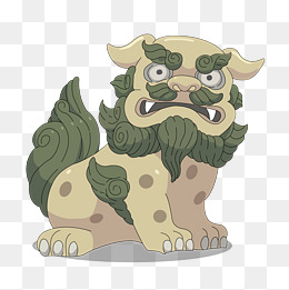 卡通石狮子矢量图下载