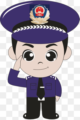 警察微笑敬礼矢量图