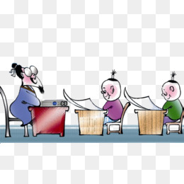 中国古代老师学堂教学插画