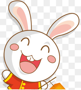 可爱的笑嘻嘻的兔子设计