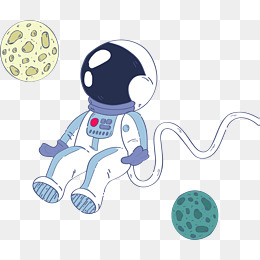 卡通探索宇宙宇航员