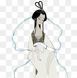 手绘卡通唯美嫦娥