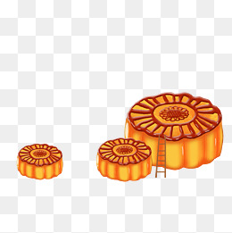 手绘立体中秋月饼