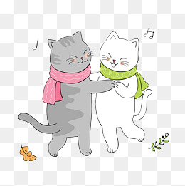 卡通温馨的一家人猫咪