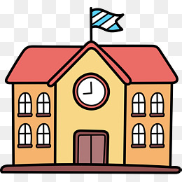 卡通手绘学校楼房建筑