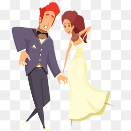 新婚夫妇跳双人舞插画