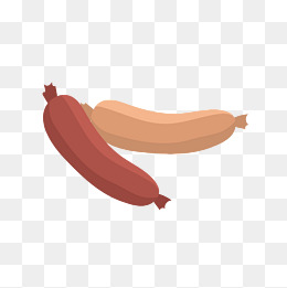 冬季热气腾腾的简笔画小清新美食烤肠