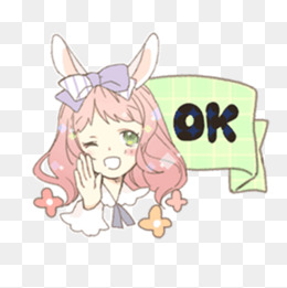 ok可爱兔子女孩