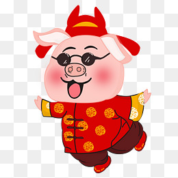 2019猪年大吉喜庆卡通