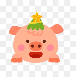 矢量圣诞节新年可爱卡通pig