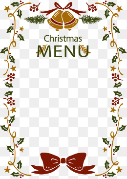 圣诞节花藤菜单模板