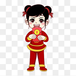 卡通女福娃荷花免抠素材图片免费下载_高清psd_千库网