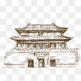 中国建筑古代房子矢量免抠图