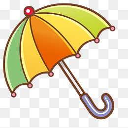 手绘卡通彩色雨伞