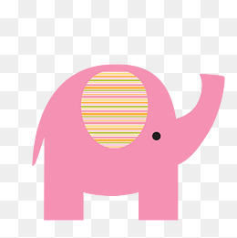一只可爱的粉色小象