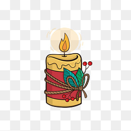 可爱蜡烛矢量卡通装饰圣诞节