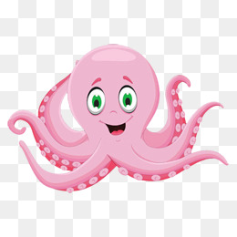 鱼类乌贼蓝色海洋生物卡通
