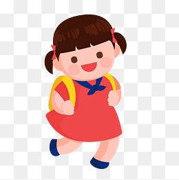 一个背着书包的小女孩