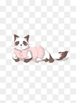 侧面穿衣服伸舌头的手绘卡通可爱柴犬
