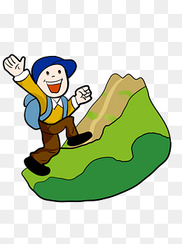 卡通一家人登山矢量素材