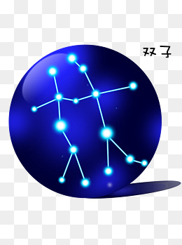 原创可爱卡通十二星座元素对话框之双子座