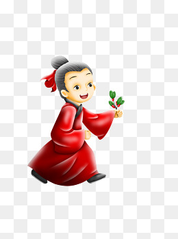 重阳节古代小男孩手绘素材可商用元素