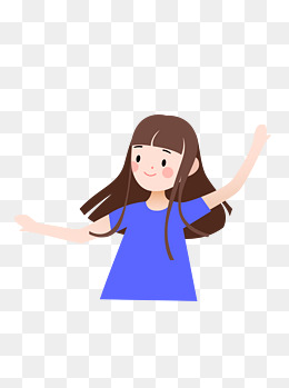 扁平化可爱小女孩人物设计