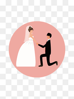 单膝下跪求婚的新郎免扣图