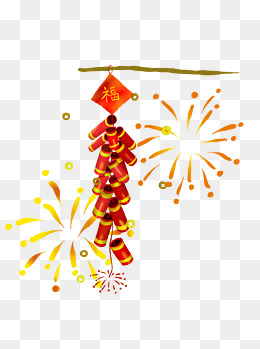 新年喜庆开业鞭炮手绘插画元素可商用