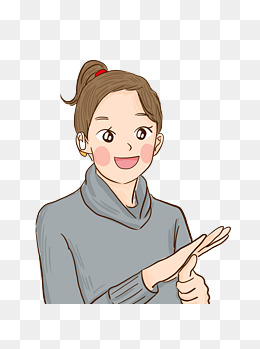 漫画风卡通手语老师可商用元素