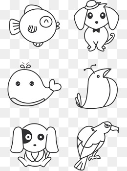 可爱各类动物简笔画