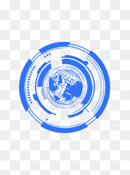 蓝色科技科幻未来地球装饰图案设计元素