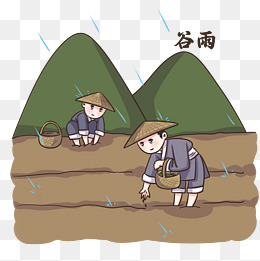 谷雨耕种的小男孩