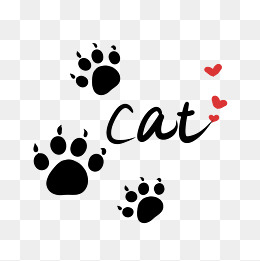 时尚黑色猫爪印图标矢量图
