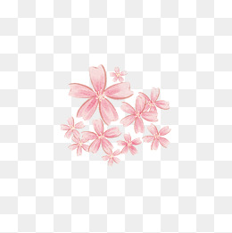 手绘唯美粉色樱花花瓣元素装饰png
