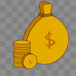 一叠金币和一袋钱币