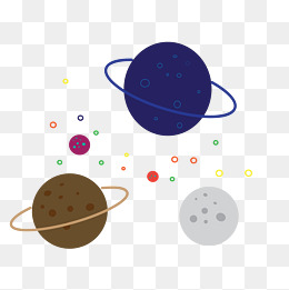 宇宙简笔画矢量