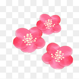 中国风可爱的三朵梅花png免扣图