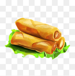 黄色的春卷装饰插画