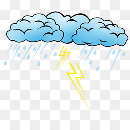 雷阵雨卡通天气插画
