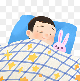 熟睡的小孩卡通png素材