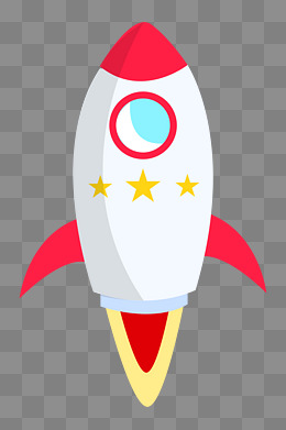 卡通红色火箭插画