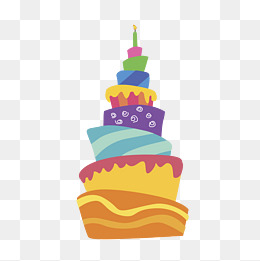 多层可爱生日蛋糕