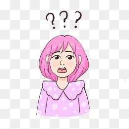 思考问题的吃惊卡通人像