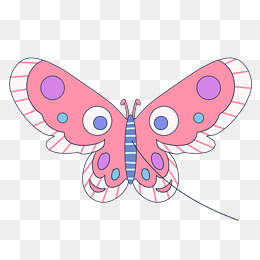 彩色蝴蝶风筝插画