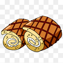 蛋卷蛋糕像素画插图